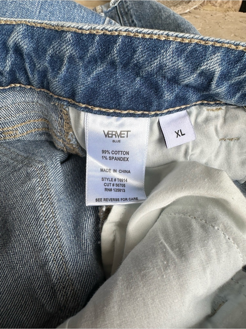 Women's Blue Denim Jean Shorts - Picture 3 of 5